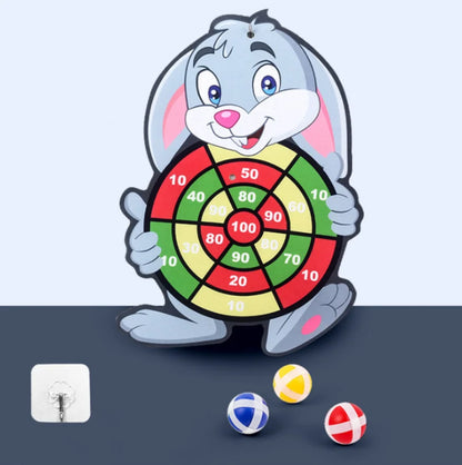 Cartoon Animal Dart Board with Sticky Balls.