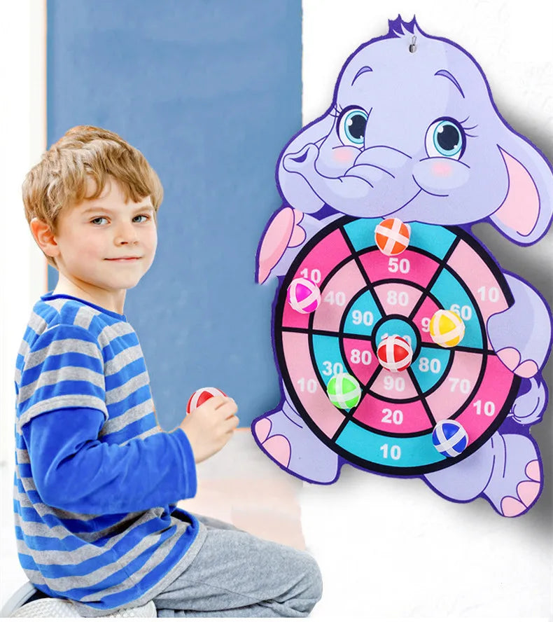 Cartoon Animal Dart Board with Sticky Balls.