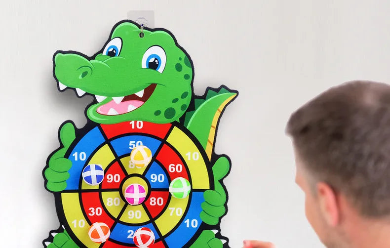 Cartoon Animal Dart Board with Sticky Balls.