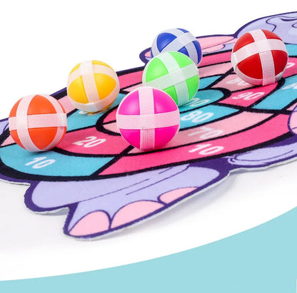 Cartoon Animal Dart Board with Sticky Balls.